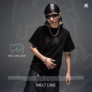 T-SHIRT REGULAR FIT MELT LINE BLACK (HYBRID THEORY)