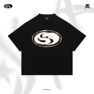 T-SHIRT BOXY DISCHARGE OF on BLACK (NCA SERIES)