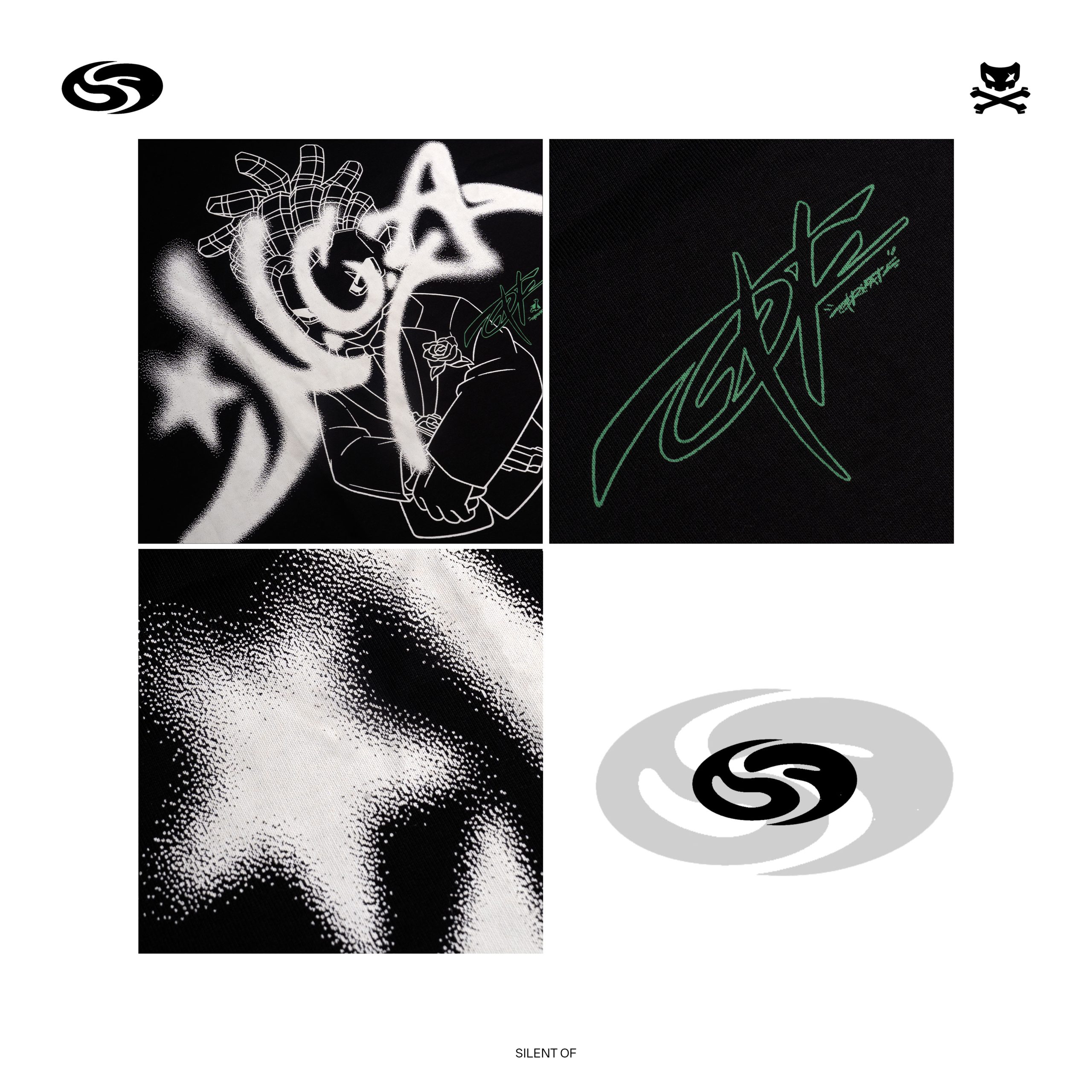 T-SHIRT BOXY SILENT OF on BLACK (NCA SERIES) - Image 4